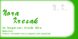 nora kresak business card