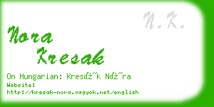 nora kresak business card